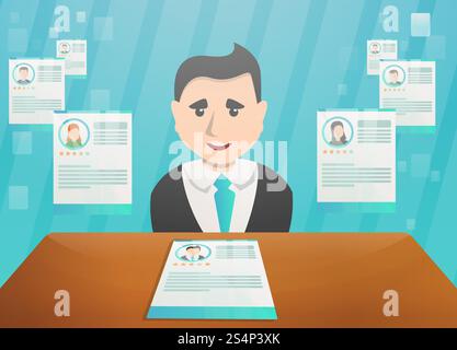 Banner für das Recruitment-Konzept. Cartoon-Illustration des Recruitment Vektor Konzept Banner für Web Design. Banner für Rekrutierungskonzept, Cartoon-Stil Stock Vektor