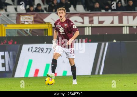 Mergim Vojvoda des FC Torino spielte beim Fußball-Spiel der Serie A Enilive 2024/2025 zwischen Torino und Parma im Stadion Grande Torino in Turin Stockfoto