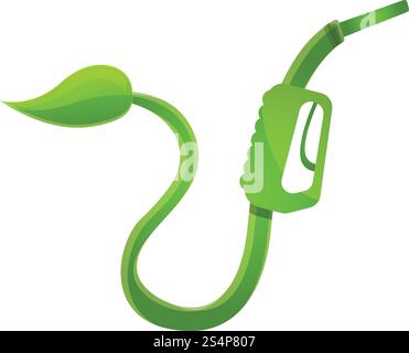 Symbol „ECO Fuel Pistol“ (Kraftstoffpistole). Cartoon des Öko-Brennstoff-Pistolenvektor-Symbols für Webdesign isoliert auf weißem Hintergrund. ECO Fuel Pistole Symbol, Cartoon Stil Stock Vektor