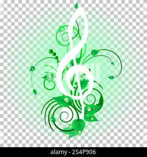 Grunge vektor Musiknoten mit Transparenz Raster auf der Rückseite. Vector Illustration. Stock Vektor