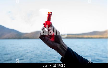 Flares Warnungen Notfackeln Feuerwerk Stockfoto