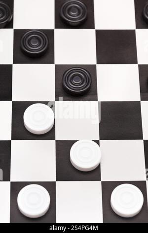 über Ansicht des Spielens Brettstellung schwarz-weiß Zugluft Stockfoto