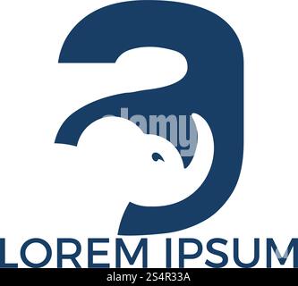 Modernes Elephant A Letter Logodesign. Stock Vektor