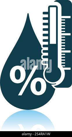 Luftfeuchtigkeit Symbol. Schatten Reflexion Design. Vector Illustration. Stock Vektor