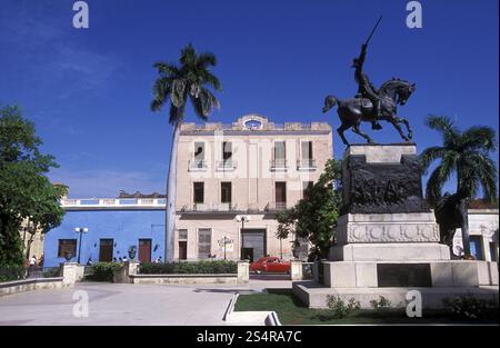 der Parque Ignacio Agramonte in der alten Stadt Camaguey auf Kuba in der Karibik. Stockfoto