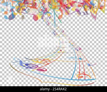 Noten Design mit Transparenz Raster auf der Rückseite. Vector Illustration. Stock Vektor