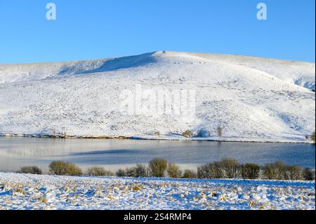 Baddinsgill Reservoir bei West Linton in den schottischen Pentland Hills. Stockfoto