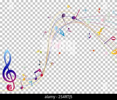 Noten Design mit Transparenz Raster auf der Rückseite. Vector Illustration. Stock Vektor