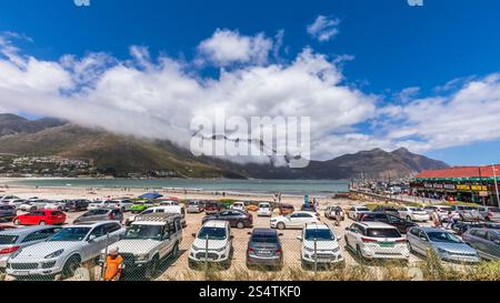 Hout Bay Hafengang vor dem Mariners Wharf Restaurant, Hout Bay, Südafrika. Stockfoto