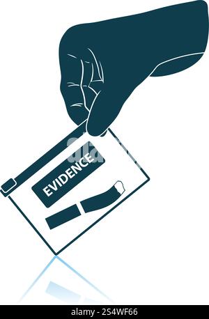 Symbol Für Die Hand In Der Evidentasche. Schattenreflexion Design. Vektorabbildung. Stock Vektor