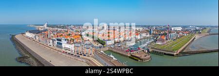 Luftpanorama aus der historischen Stadt Vlissingen in Zeeland, Niederlande Stockfoto