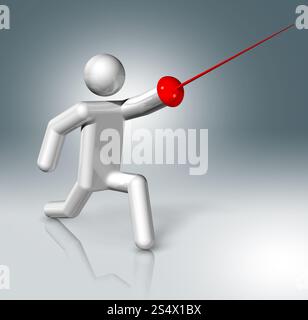 drei dimensionale Fechten Symbol, Olympische Spiele Stockfoto