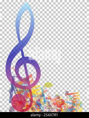 Noten Design mit Transparenz Raster auf der Rückseite. Vector Illustration. Stock Vektor