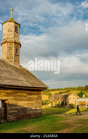 Quinchao Kirche, 19. Jahrhundert, Nationaldenkmal von Chile und Weltkulturerbe, Nationaldenkmal von Chile, Chiloé Inseln, Los Lagos Region, Repub Stockfoto