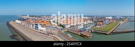 Luftpanorama aus der historischen Stadt Vlissingen in Zeeland, Niederlande Stockfoto