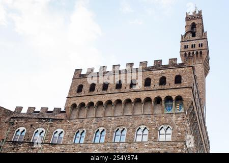 Reisen Sie nach Italien - Palazzo Vecchio (Alter Palast) in Florenz Stadt Morgen Stockfoto