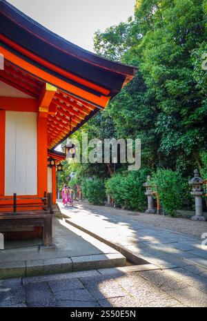 Tempel im japanischen Garten Maruyama, Kyoto, Japan. Tempel im Maruyama-Garten, Kyoto, Japan Stockfoto