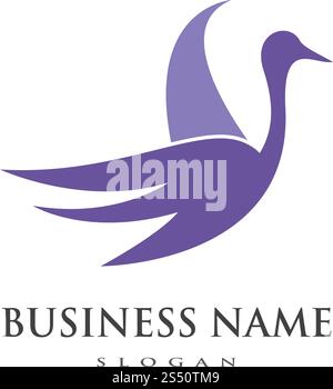 Swan logo Template Vector Illustration Design Stock Vektor