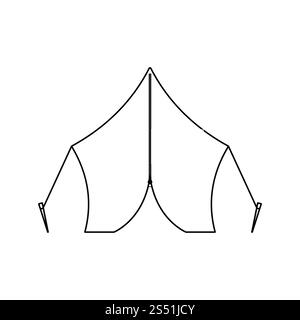 Symbol der touristischen Zelt. Thin Line Design. Vector Illustration. Stockfoto