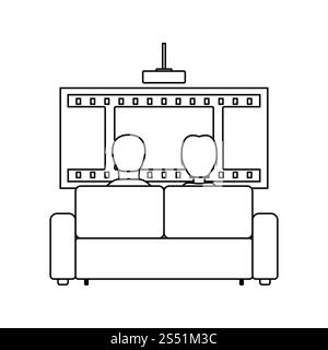 Cinema sofa Symbol. Thin Line Design. Vector Illustration. Stockfoto