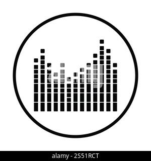 Grafik-Equalizer-Symbol. Dünnen Kreis Design. Vektor-Illustration. Stockfoto
