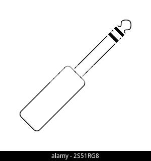 Musik jack Plug-in-Symbol. Thin Line Design. Vector Illustration. Stockfoto