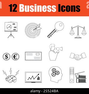 Business Icon Set. Thin Line Design. Vector Illustration. Stockfoto