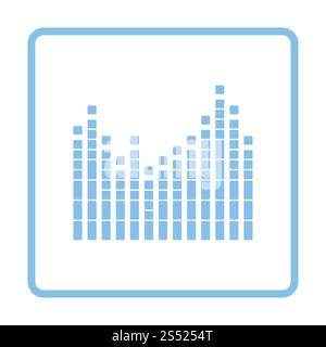 Grafik-Equalizer-Symbol. Blauer Rahmen-Design. Vektor-Illustration. Stockfoto