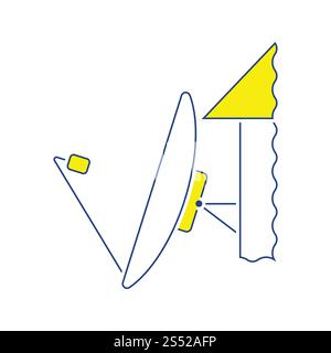 Sat-Antenne Symbol. Thin Line Design. Vector Illustration. Stockfoto