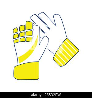 Symbol der Fußballtorwarthandschuhe. Schlanke Ausführung. Vektorabbildung. Stockfoto