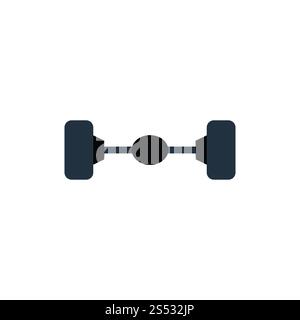 Auto Hinterachse Symbol. Flache Farbgestaltung. Vector Illustration. Stockfoto