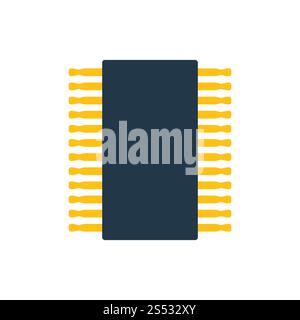 Chip-Symbol. Flache Farbgestaltung. Vector Illustration. Stockfoto