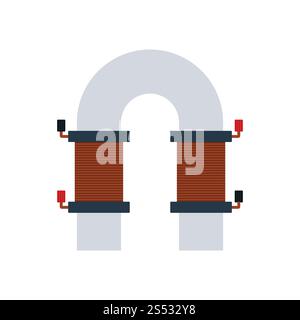Elektrische magnet Symbol. Flache Farbgestaltung. Vector Illustration. Stockfoto