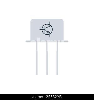 Transistor Symbol. Flache Farbgestaltung. Vector Illustration. Stockfoto