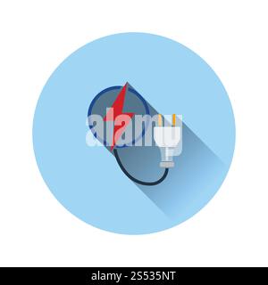 Netzstecker Symbol. Flache Farbgestaltung. Vector Illustration. Stockfoto