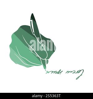 Signing Handsymbol. Flache Farbgestaltung. Vektor-Illustration. Stockfoto
