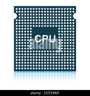 CPU-Symbol. Schatten-Reflexion-Design. Vektor-Illustration. Stockfoto