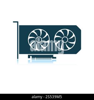 GPU-Symbol. Schatten-Reflexion-Design. Vektor-Illustration. Stockfoto