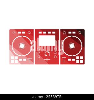 DJ-Ikone. Flache Farbgestaltung. Vektor-Illustration. Stockfoto