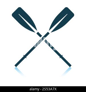 Symbol für Bootsruder. Schattenreflexion. Vektorabbildung. Stockfoto