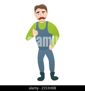 Tischlersymbol. Cartoon des Tischlervektorsymbols für Webdesign isoliert auf weißem Hintergrund. Tischlersymbol, Cartoon-Stil Stockfoto