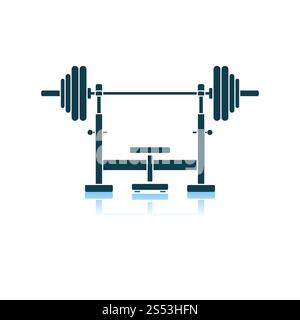 Sitzbank mit Barben Symbol. Schatten Reflexion Design. Vector Illustration. Stockfoto