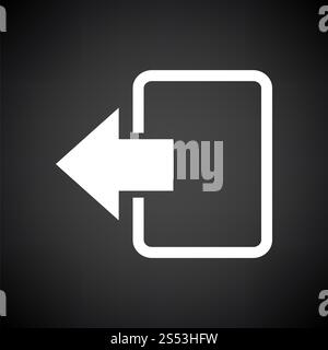 Symbol verlassen. Weiß auf schwarzem Hintergrund. Vector Illustration. Stockfoto