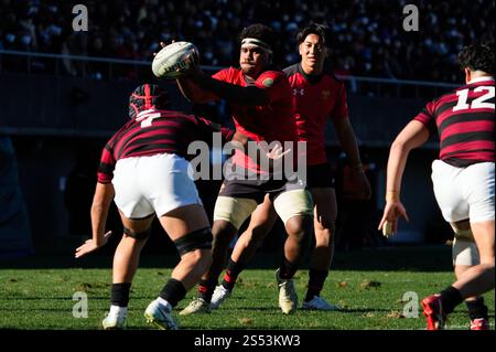 Tokio Japan. Januar 2025. Kaisa Daunakamakama, 13. JANUAR 2025 - Rugby: Das 61. Rugby-Meisterschaftsspiel der Waseda University 15-33 Teikyo University im Prince Chichibu Memorial Rugby Stadium in Tokio Japan. Quelle: SportsPressJP/AFLO/Alamy Live News Stockfoto