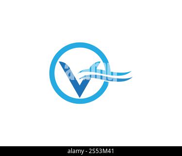 V Letter Wave Logo Vorlage Vektor Illustration Design Stockfoto