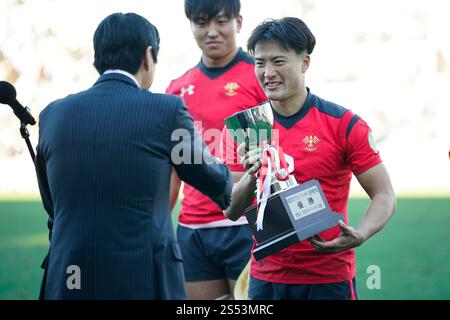 Tokio Japan. Januar 2025. Kumsu Lee, 13. JANUAR 2025 - Rugby: Das 61. Rugby-Meisterschaftsspiel der Waseda University 15-33 Teikyo University im Prince Chichibu Memorial Rugby Stadium in Tokio Japan. Quelle: SportsPressJP/AFLO/Alamy Live News Stockfoto