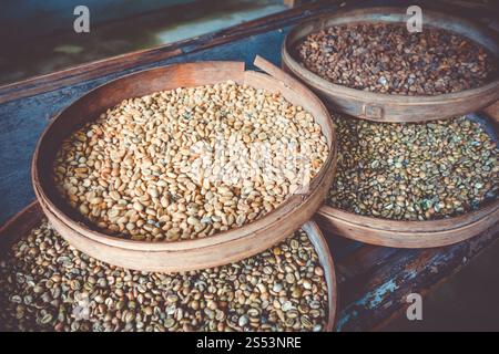 Kopi Luwak Kaffee Bohnen close-up, Bali, Indonesien Stockfoto