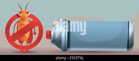 Sprühschaben-Konzept-Banner. Zeichentrickillustration von Sprühschaben-Vektor-Konzeptbanner für Web-Design. Sprühschaben-Konzept-Banner, Zeichentrick Stockfoto