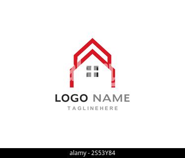 Immobilien, Immobilien und Bau Logo Design Stockfoto