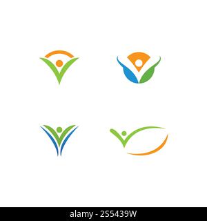 Vorlage für das gesunde Leben Logo Stockfoto